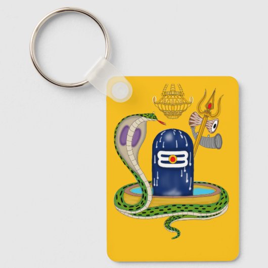Divine Shivlingam Keychain – Sacred Mahadev Symbol キーホルダー (正面)