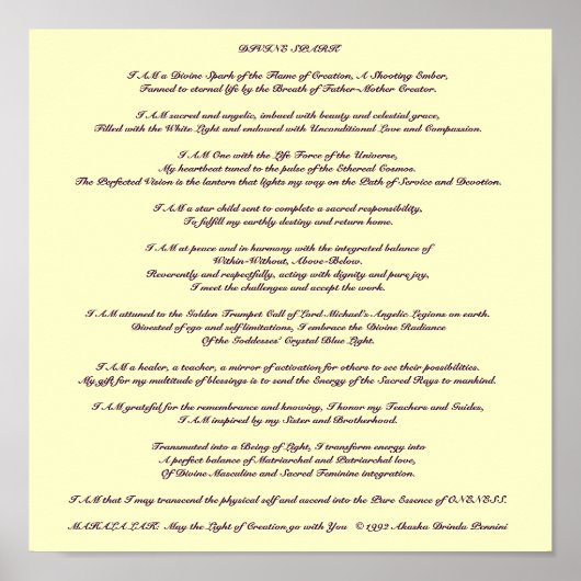 Divine Spark瞑想 – カスタマイズ ポスター (正面)