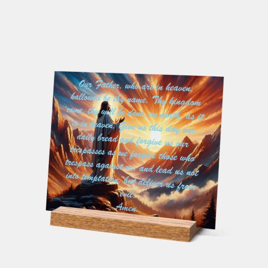 Divine Sunset: Lord's Prayer Inspiration アクリルサイン (傾斜)