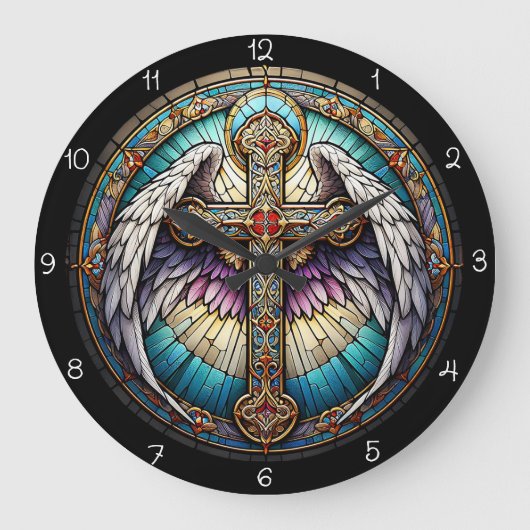 Divine Winged Cross ラージ壁時計 (正面)