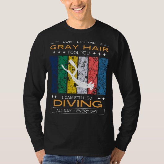Diving Enthusiast Tee - Gray Hair, Deep Sea Explor Tシャツ (正面)