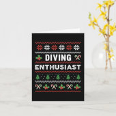 Diving Enthusiast Ugly Christmas Sweater Gift カード (黄色い花)