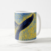 Diving Humpback van Gogh style mugs コーヒーマグカップ (正面右)