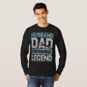 Diving Husband Dad Swimming Legend Swimming Men Tシャツ (正面フル)