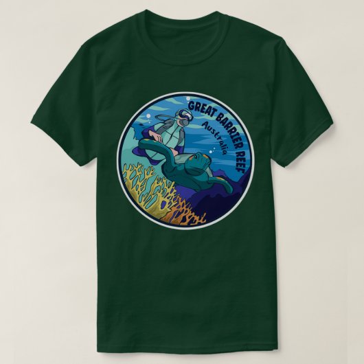 Diving In Great Barrier Reef Australia Tシャツ (デザイン正面)