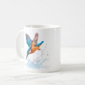 Diving Kingfisher Vibrant Wildlife Art コーヒーマグカップ (正面左)