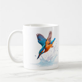 Diving Kingfisher Vibrant Wildlife Art コーヒーマグカップ