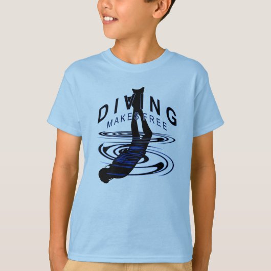 Diving Makes Free - Taucher Logo Tシャツ (正面)