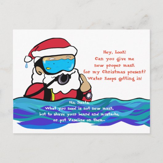 Diving Santa Claus ポストカード (正面)