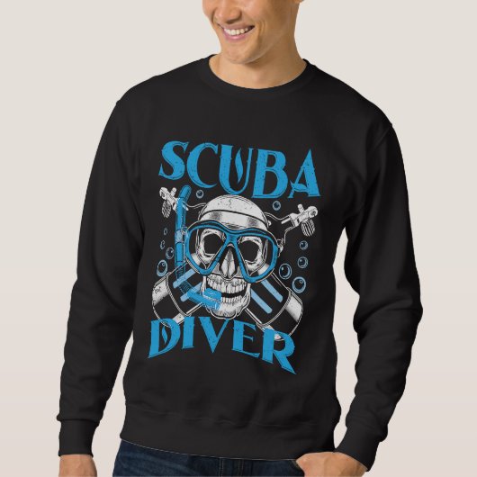 Diving Scuba Diver in Deep Sea and Sea スウェットシャツ (正面)
