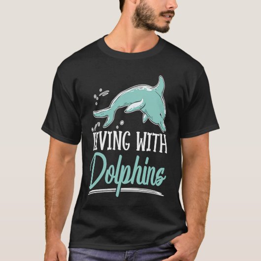 Diving With Dolphins Marine Biology Underwater Ani Tシャツ (正面)