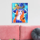 Divinia Colorful Halloween witch by Renee Lavoie  キャンバスプリント (インサイチュ (リビング))