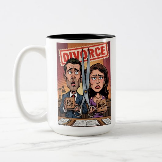 Divorce Announcement on Mug ツートーンマグカップ (左)