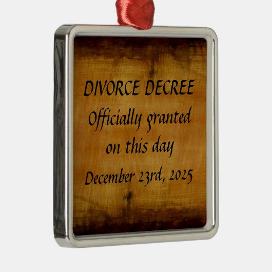 Divorce Decree Custom メタルオーナメント (右)