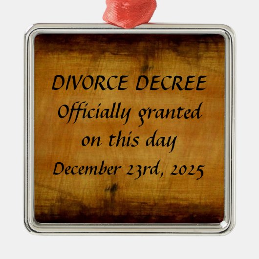 Divorce Decree Custom メタルオーナメント (正面)