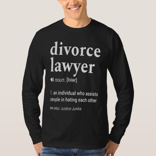 Divorce Lawyer Gag Dictionary Definition Tシャツ (正面)