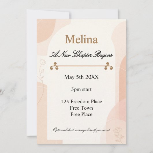 Divorce Party New Chapter Celebration 招待状 (正面)