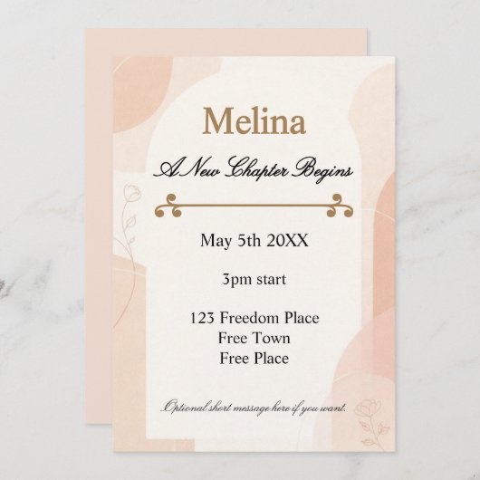 Divorce Party New Chapter Celebration 招待状 (正面/裏面)