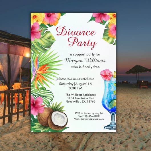 Divorce Tropical Summer Dine & Cocktail Party  招待状