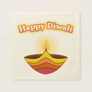 DiwaliおよびDiya幸せなランプ スタンダードカクテルナプキン
