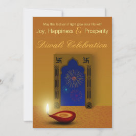 Diwaliのお祝いの幸せな花火-招待状 招待状