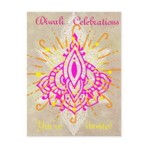 Diwaliのお祝いの郵便はがきの招待状