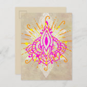 Diwaliのパーティー インビテーションポストカード (正面/裏面)