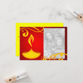 diwaliの挨拶の写真カード: 美しいライト カード (正面/裏面インサイチュ)