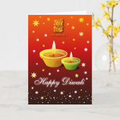 Diwaliの挨拶状 カード (黄色い花)