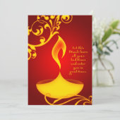 diwaliの挨拶: エレガントなライト カード (スタンド正面)