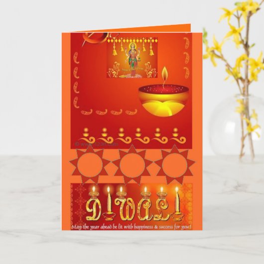 diwaliの複数形 カード (黄色い花)