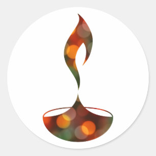 diwaliのdiyaの《写真》ぼけ味の蝋燭 ラウンドシール