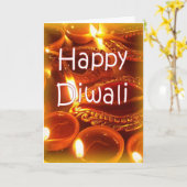 Diwaliのdiyasカード カード (黄色い花)