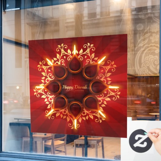 Diwaliウィンドウの固定 ウィンドウサイン (カフェ窓)