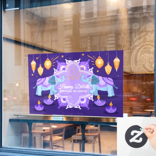 Diwaliウィンドウの固定 ウィンドウサイン (カフェ窓)