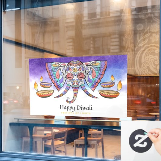 Diwaliウィンドウの固定 ウィンドウサイン (カフェ窓)