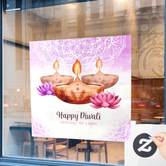 Diwaliウィンドウの固定 ウィンドウサイン (カフェ窓)