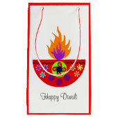 DiwaliカラフルなランプDiya スモールペーパーバッグ (正面)