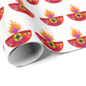 DiwaliカラフルなランプDiya ラッピングペーパー (ロールコーナー)