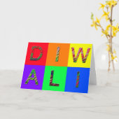 Diwaliジャズ風のカード カード (黄色い花)
