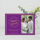 Diwaliフォトグリーティングカード – カスタム色 カード (スタンド正面)