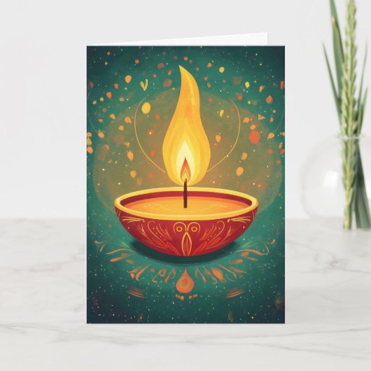 Diwaliライトランプグリーン シーズンカード (正面)