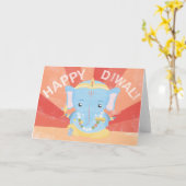 Diwali幸せなカード カード (黄色い花)