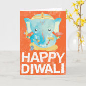 Diwali幸せなカード カード (黄色い花)