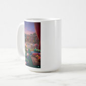 Diwali Deepavali Peacock Green Coffee Mug コーヒーマグカップ (正面左)