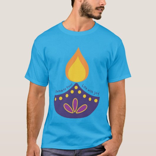 Diwali Diya Tシャツ祝 – リのフェスティバル Tシャツ (正面)
