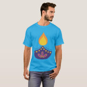 Diwali Diya Tシャツ祝 – リのフェスティバル Tシャツ (正面フル)