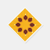 Diwali Diyasと黄色の太陽光線 スタンダードカクテルナプキン (角)