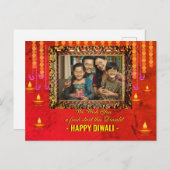 Diwali greeting写真伝統的カード ポストカード (正面/裏面)