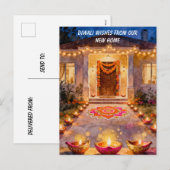 Diwali New Home Wishes シーズンポストカード (正面/裏面)
